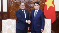 Chủ tịch nước Lương Cường tiếp Đại sứ Dominicana tại Việt Nam Jaime Francisco Rodriguez. Ảnh: Lâm Khánh/TTXVN