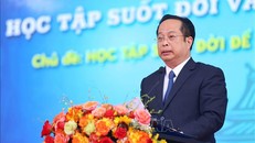 Giám đốc Sở Giáo dục và Đào tạo Hà Nội Trần Thế Cương phát biểu. Ảnh: Thanh Tùng/TTXVN.