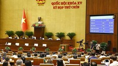 Quốc hội biểu quyết thông qua Nghị quyết của Quốc hội về cơ chế, chính sách phát triển kinh tế tư nhân. Ảnh: Doãn Tấn/TTXVN