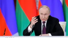 Tổng thống Nga Vladimir Putin trong cuộc họp báo tại Moskva. Ảnh: france24.com/TTXVN