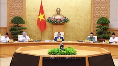 Thủ tướng Phạm Minh Chính chủ trì Phiên họp Chính phủ về tình hình phân cấp, phân quyền. Ảnh: Dương Giang/TTXVN.