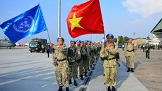 Lực lượng gìn giữ hòa bình Việt Nam xuất quân. Ảnh tư liệu.