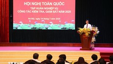 Chủ nhiệm Ủy ban Kiểm tra Trung ương phát biểu khai mạc hội nghị. Ảnh: Văn Điệp/TTXVN.