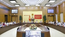 Ban Thường vụ Đảng uỷ Quốc hội biểu quyết. Ảnh: Doãn Tấn/TTXVN.