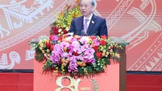 Tổng Bí thư Tô Lâm phát biểu tại Lễ kỷ niệm 80 năm thành lập Chính phủ. Ảnh: Thống Nhất/TTXVN.