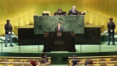 Chủ tịch nước Lương Cường phát biểu tại Phiên Thảo luận chung cấp cao Đại hội đồng Liên hợp quốc Khoá 80. Ảnh: TTXVN.