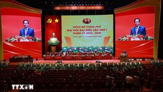 Đồng chí Phạm Minh Chính, Ủy viên Bộ Chính trị, Bí thư Đảng ủy, Thủ tướng Chính phủ phát biểu chỉ đạo tại phiên trù bị Đại hội. Ảnh: Dương Giang/TTXVN. 