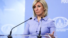 Người phát ngôn Bộ Ngoại giao Nga Maria Zakharova phát biểu tại một cuộc họp báo.