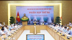 Phiên họp thứ ba Ban Chỉ đạo xây dựng nhà máy điện hạt nhân. Ảnh: Dương Giang/TTXVN.