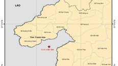 Động đất xảy ra tại khu vực tỉnh Houaphan (Lào) - cách biên giới Việt Nam ở tỉnh Thanh Hóa khoảng 5km.