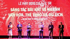 Các đại biểu phát động Cuộc thi Sáng tác bài hát về ngành Văn hóa, Thể thao và Du lịch