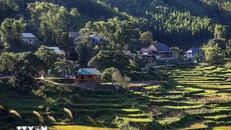 Những xóm làng người Mường bình yên của xã Vân Sơn đang là điểm thu hút đối với nhiều du khách. Ảnh: Trọng Đạt/TTXVN.