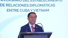 Đại tướng Nguyễn Trọng Nghĩa, Ủy viên Bộ Chính trị, Bí thư Trung ương Đảng, Chủ nhiệm Tổng cục Chính trị Quân đội nhân dân Việt Nam phát biểu tại buổi lễ.