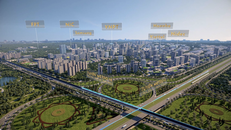 Metro số 5 có tổng chiều dài 38,43 km, trong đó 6,5 km đi ngầm, 2 km đi cao và gần 30 km đi trên mặt đất, kết nối 21 nhà ga. Ảnh: KITA Group.