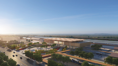 Phối cảnh ga Hải Dương Nam của tuyến đường sắt cao tốc Lào Cai - Hà Nội - Hải Phòng.