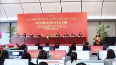 Thường trực Ban Bí thư Trần Cẩm Tú phát biểu tại Họp báo quốc tế về Đại hội XIV của Đảng. Ảnh: Phương Hoa/TTXVN.