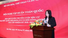 Thứ trưởng Thường trực Bộ VHTTDL Lâm Thị Phương Thanh phát biểu khai mạc buổi tập huấn.