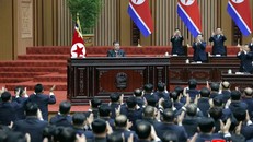 Nhà lãnh đạo Triều Tiên Kim Jong Un tại kỳ họp thứ nhất của Quốc hội tại Bình Nhưỡng, ngày 23/3/2026. Nguồn: Yonhap.