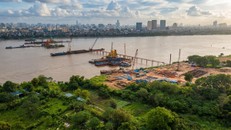 Cầu Trần Hưng Đạo đang khẩn trương thi công để về đích vào năm 2027 (Ảnh: Phạm Hùng – Quang Thái)