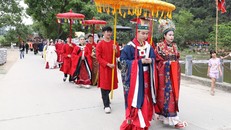 Chương trình Đông A Khải Hoàn tái hiện một phần nền văn hóa của thời Trần. Ảnh: Đức Phương/TTXVN.
