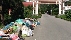 Rác thải chất đống ngay đường dân sinh gây ô nhiễm và mất mỹ quan đô thị. 