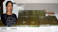 Đối tượng Nguyễn Thị Nga (ảnh nhỏ) và tang vật vụ án. 