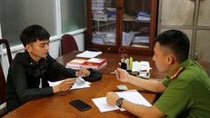 Đối tượng Đức tại cơ quan công an.