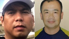 Hai đối tượng Lý Ngọc Phú (trái) và Ngũ Hoàng Quốc Đạt (phải).