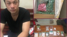 Đối tượng Đặng Hoàng Minh cùng tang vật là hàng ngàn viên thuốc lắc.