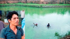 Đối tượng Đỉnh và cơ quan chức năng đang thực nghiệm điều tra hiện trường.