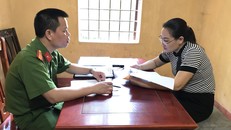 Đối tượng Trịnh Thị Thanh tại cơ quan công an.