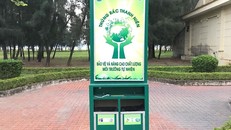 Đoàn thanh niên Cơ quan chính quyền TP. Cẩm Phả đưa vào sử dụng mô hình "thùng rác thanh niên" tại khu vực Bến Do, phường Cẩm Trung