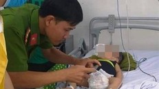 Cháu Nguyễn Tuấn Kiệt cấp cứu tại bệnh viện. Ảnh:DT.