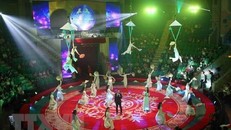 Một tiết mục biểu diễn nghệ thuật xiếc. (Nguồn: TTXVN)