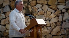 Chủ tịch Hội đồng Bộ trưởng và Hội đồng Nhà nước Cuba Miguel Diaz-Canel. Ảnh: AFP/TTXVN