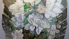 Tác phẩm "Phía sau của bông hoa" của họa sĩ Philipines. (Ảnh: BTC cung cấp)