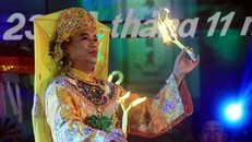 Tiết mục được biểu diễn trong đêm liên hoan. Ảnh: Thế Duyệt/TTXVN