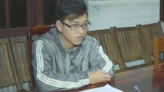 Đối tượng Bảo tại cơ quan điều tra.