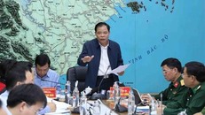 Bộ trưởng Bộ Nông nghiệp và Phát triển nông thôn, Phó Trưởng ban Thường trực Ban Chỉ đạo Trung ương về phòng, chống thiên tai Nguyễn Xuân Cường. (Ảnh: Vũ Sinh/TTXVN)