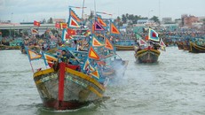 Lễ hội Cầu ngư ở vạn Thủy Tú. Ảnh: Bảo tàng Bình Thuận