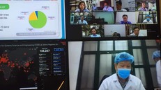 Các chuyên gia họp trực tuyến chiều 20/4.