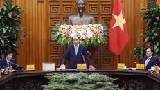 Thủ tướng Nguyễn Xuân Phúc phát biểu tại buổi tiếp