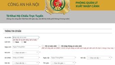 Thí điểm khai cấp hộ chiếu phổ thông qua cổng dịch vụ công