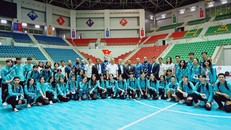 Các TNV tham gia phục vụ thi đấu môn Futsal nam và nữ SEA Games 31 tại tỉnh Hà Nam.