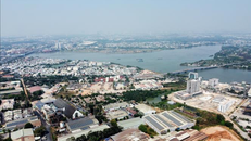 Một góc trung tâm tỉnh Đồng Nai nhìn từ trên cao. 