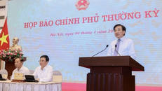 Bộ trưởng, Chủ nhiệm Văn phòng Chính phủ Trần Văn Sơn chủ trì họp báo Chính phủ thường kỳ. 