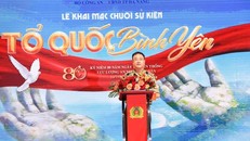 Thượng tướng Phạm Thế Tùng, Thứ trưởng Bộ Công an, phát biểu tại lễ khai mạc