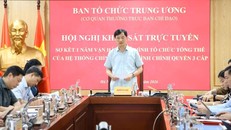 Đồng chí Nguyễn Duy Ngọc, Ủy viên Bộ Chính trị, Bí thư Trung ương Đảng, Trưởng ban Tổ chức Trung ương phát biểu chỉ đạo tại Hội nghị khảo sát trực tuyến sơ kết một năm vận hành mô hình tổ chức tổng thể của hệ thống chính trị, mô hình chính quyền 3 cấp.