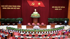 Quang cảnh phiên bế mạc Hội nghị lần thứ ba Ban Chấp hành Trung ương Đảng khóa XIV. 
