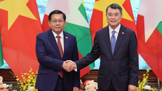 Thủ tướng Lê Minh Hưng hội kiến Tổng thống Myanmar Min Aung Hlaing